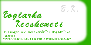 boglarka kecskemeti business card